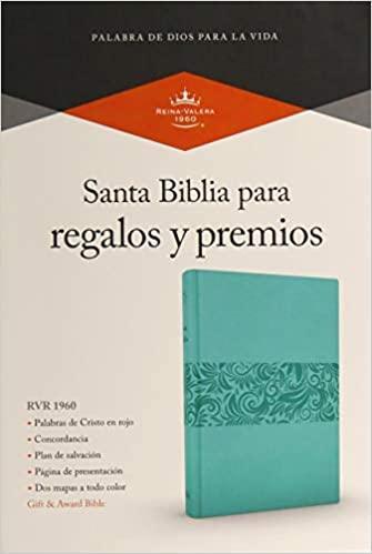 RVR 1960 Biblia para Regalos y Premios, azul turquesa símil piel - Pura Vida Books