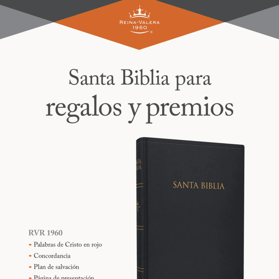 RVR 1960 Biblia para Regalos y Premios, negro imitación piel - Pura Vida Books