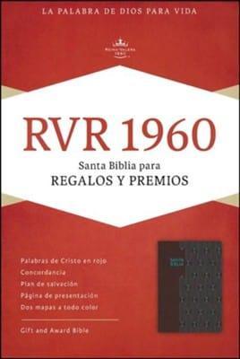 RVR 1960 Biblia p/Regalos y Premios, café y turquesa, Piel I. - Pura Vida Books