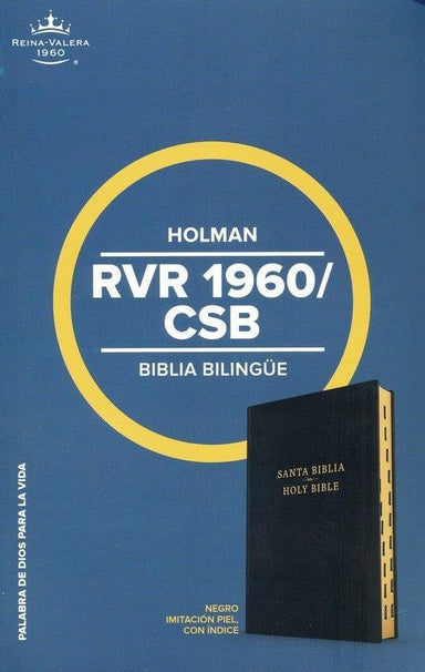 RVR 1960/CSB Biblia Bilingüe, negro imitación piel con índice - Pura Vida Books