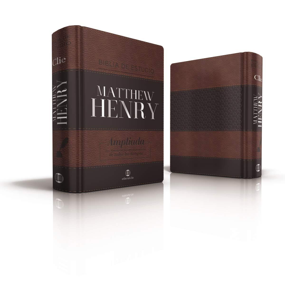 RVR Biblia de Estudio Matthew Henry, Imitacion piel (2 tonos) (Con Indice) - Pura Vida Books