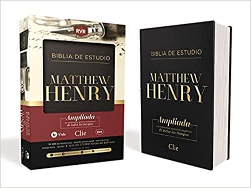 RVR Biblia de Estudio Matthew Henry, Leathersoft, Negro - Pura Vida Books