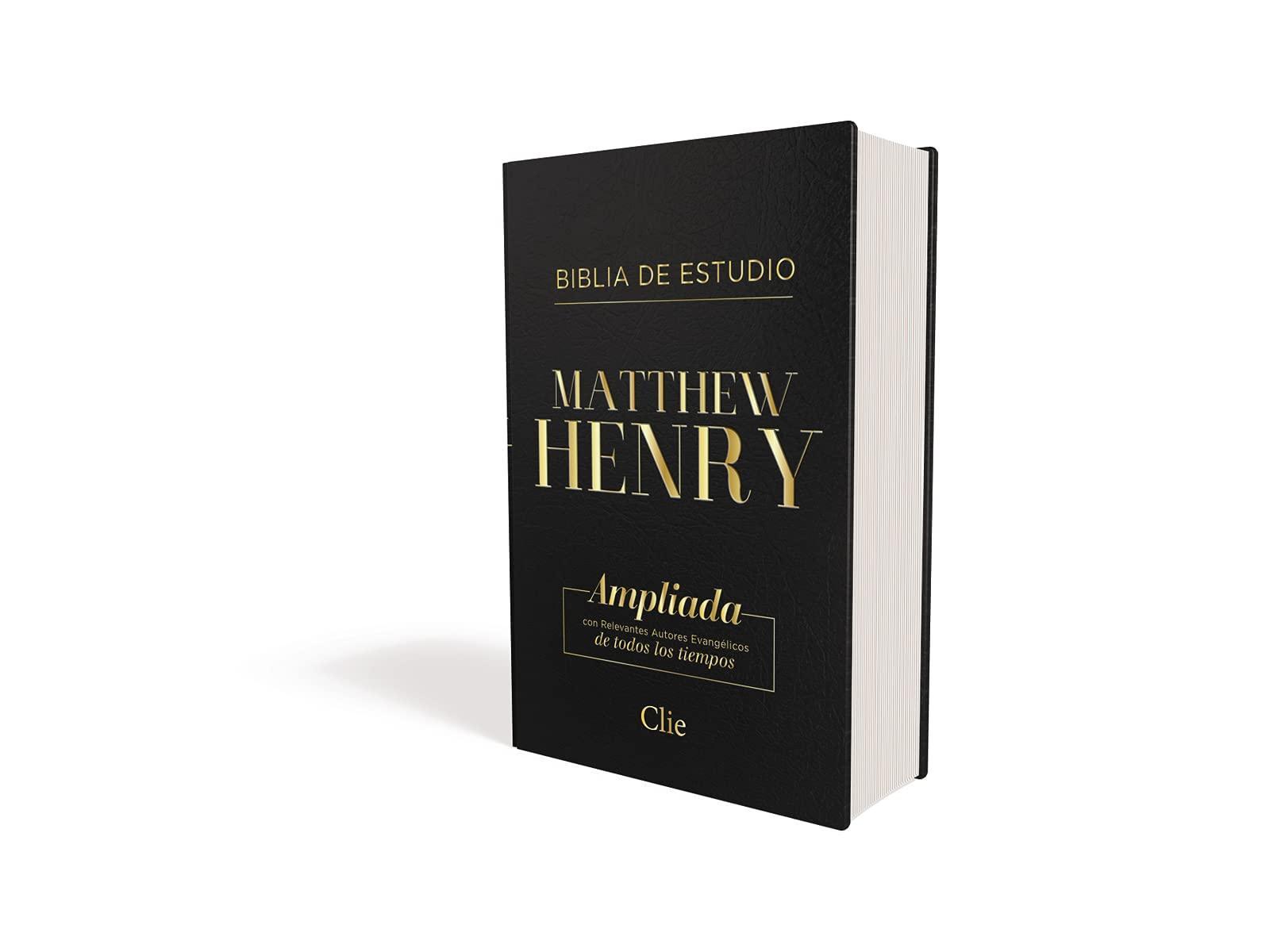 RVR Biblia de Estudio Matthew Henry, Leathersoft, Negro - Pura Vida Books