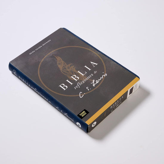 RVR - Biblia Reflexiones de C. S. Lewis, Leathersoft, Azul Marino, Interior a Dos Colores - Pura Vida Books