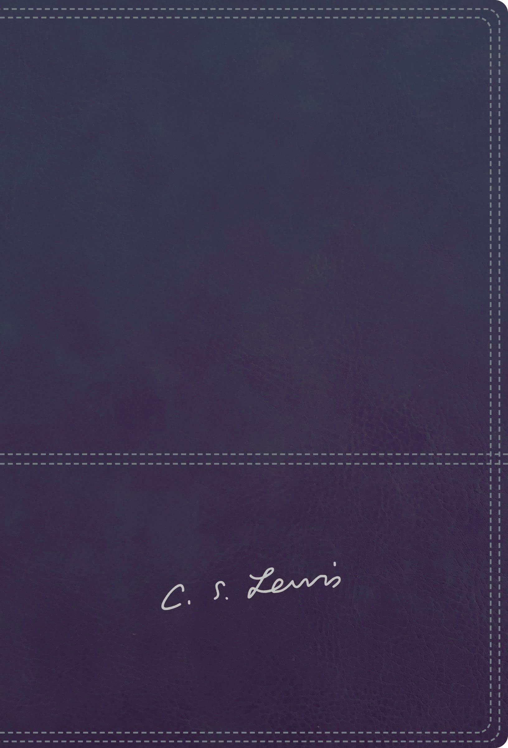 RVR - Biblia Reflexiones de C. S. Lewis, Leathersoft, Azul Marino, Interior a Dos Colores - Pura Vida Books