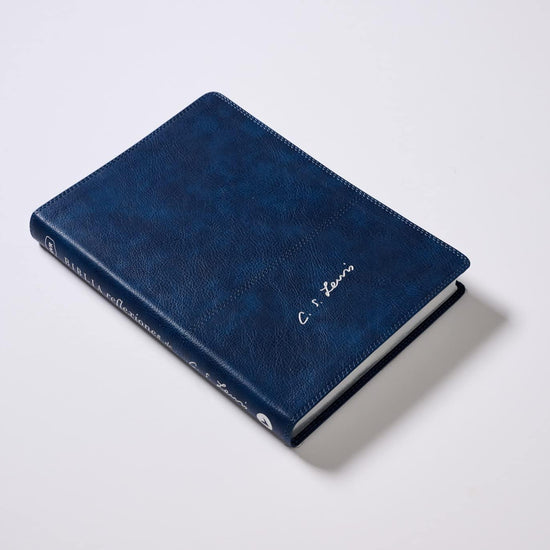 RVR - Biblia Reflexiones de C. S. Lewis, Leathersoft, Azul Marino, Interior a Dos Colores - Pura Vida Books