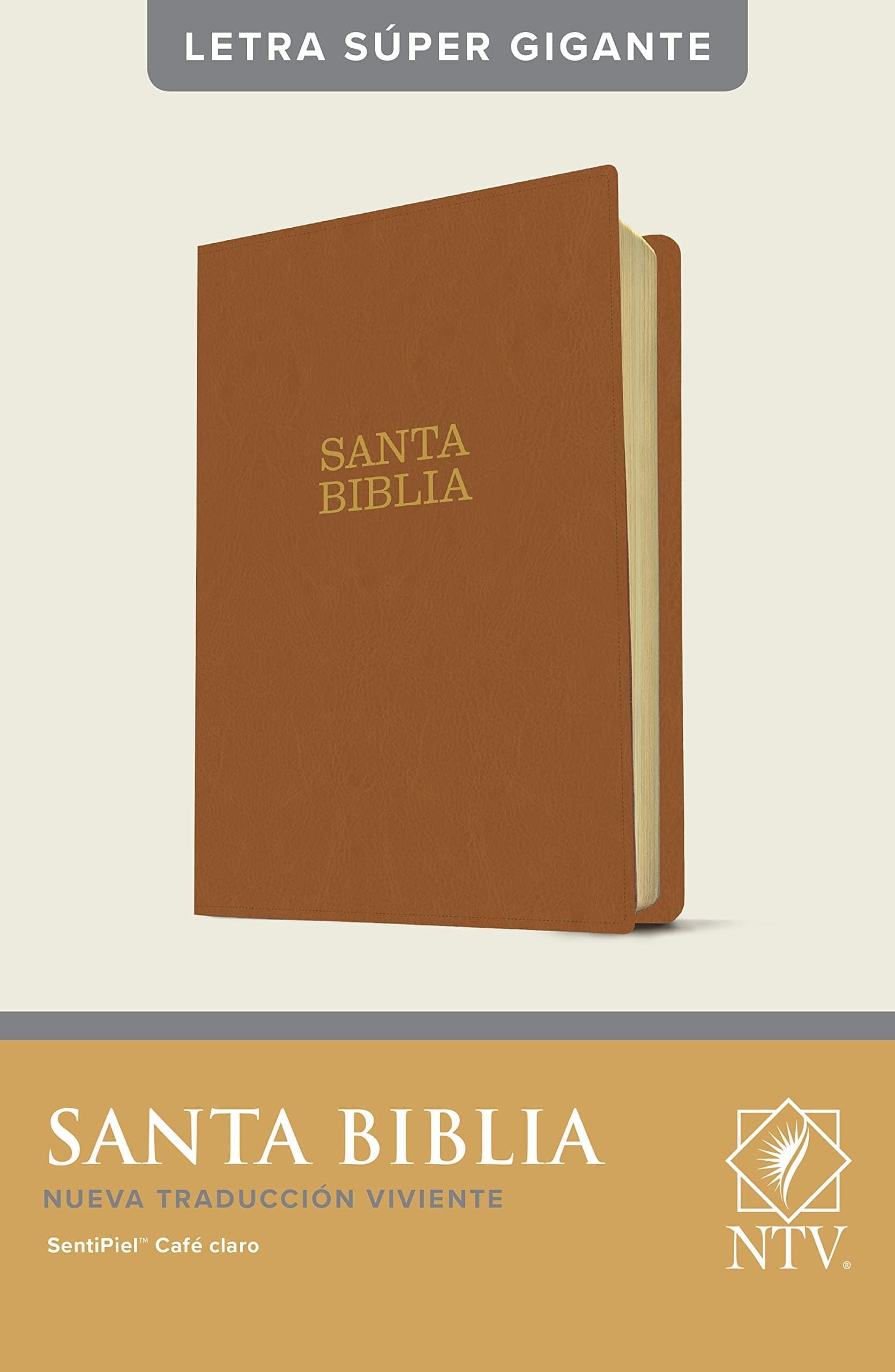 Santa Biblia NTV, letra súper gigante café claro (con índice) - Pura Vida Books