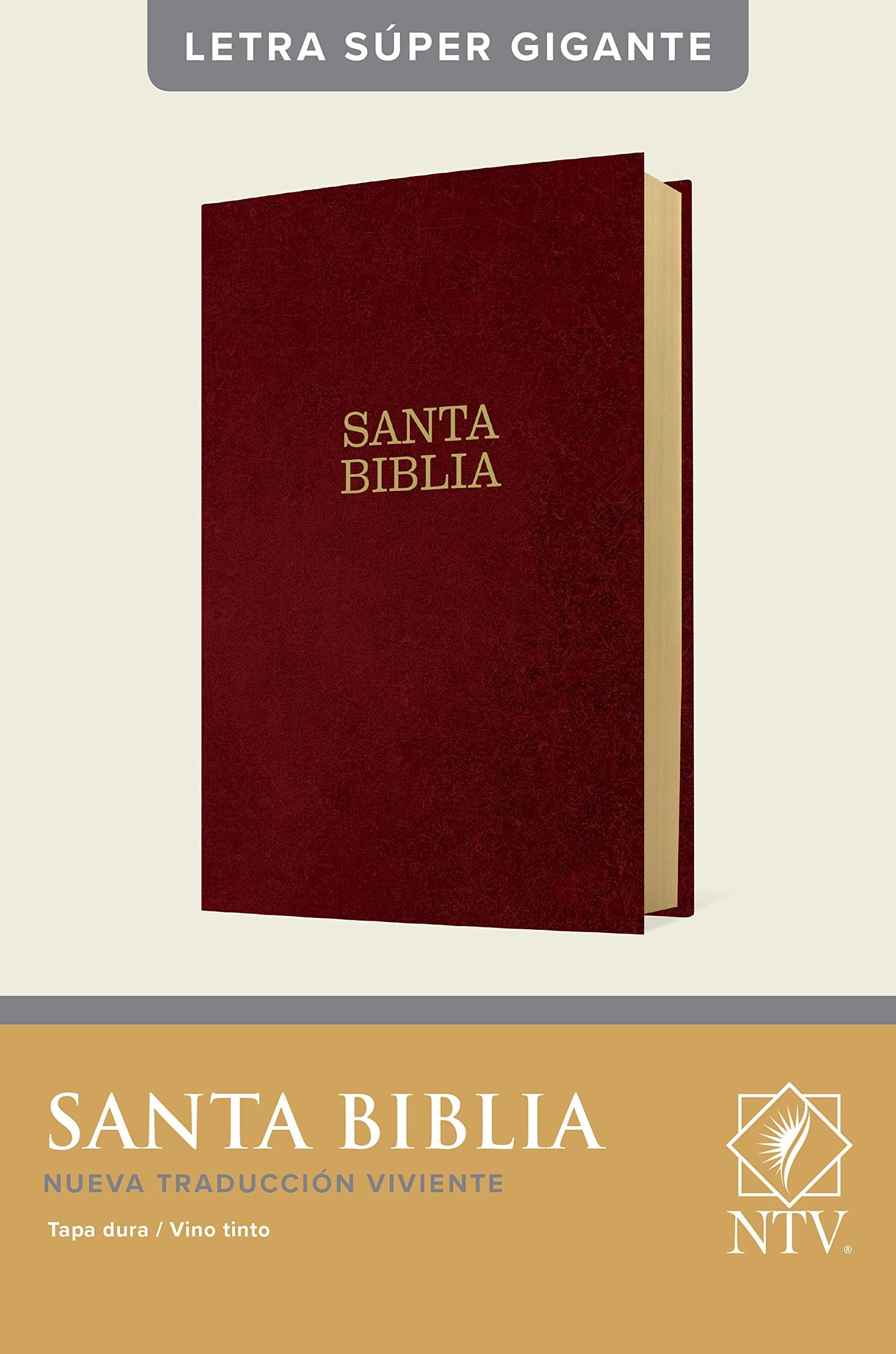 Santa Biblia NTV, letra súper gigante (Tapa dura/ Vino tinto) - Pura Vida Books