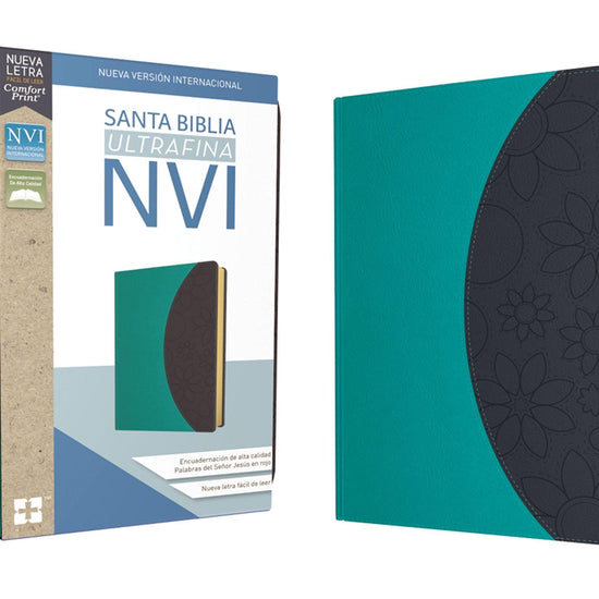 Santa Biblia NVI, Ultrafina, Aqua/Gris - Pura Vida Books