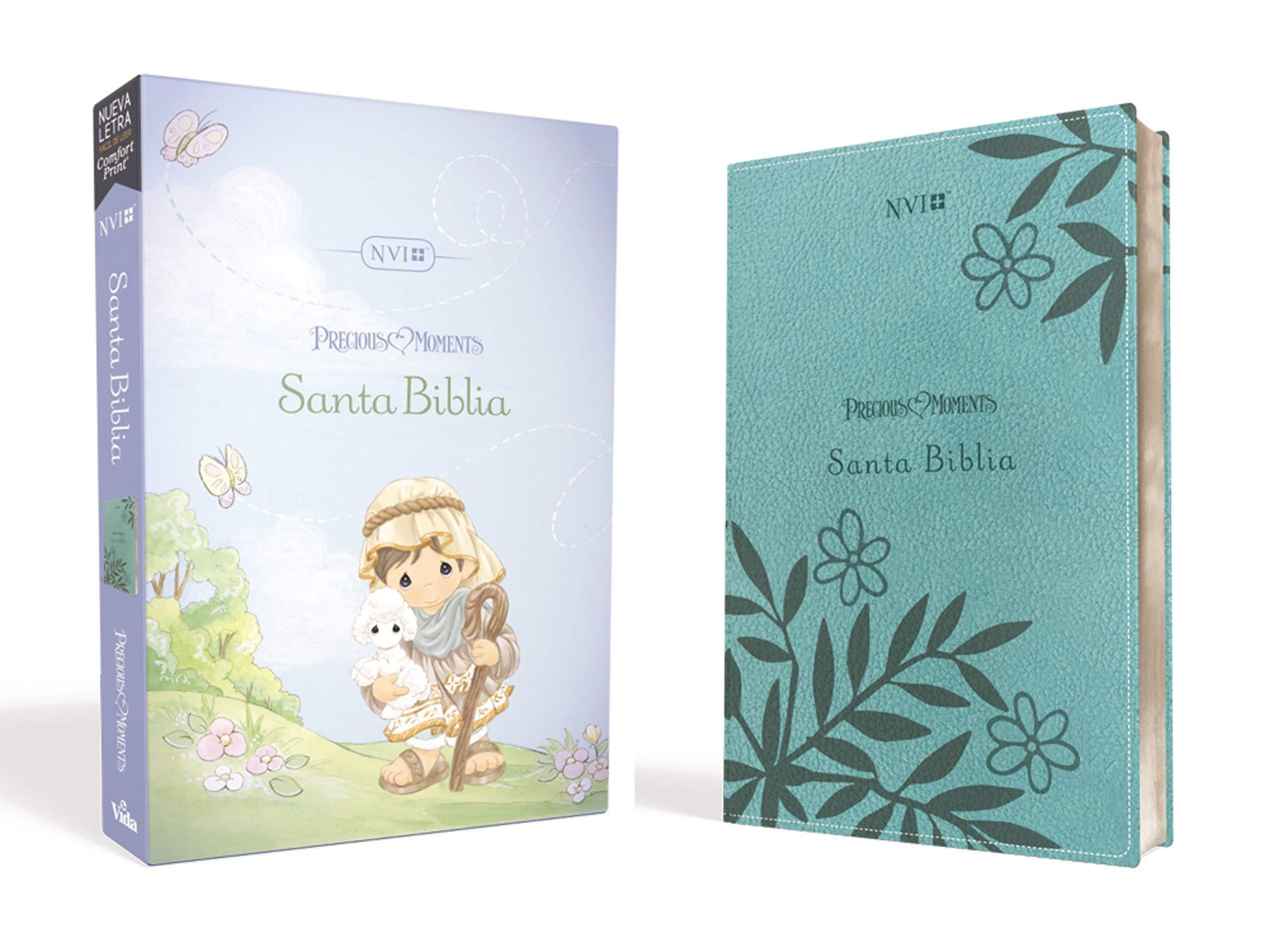 Santa Biblia Precious Moments NVI - Leathersoft Aqua - Pura Vida Books