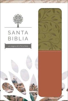 Santa BibliaLetra grande, símil piel/dos tonos, con fotos de Tierra Santa RVR 1960. - Pura Vida Books