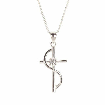 Sash Cross Silver Plated Necklace - Pura Vida Books