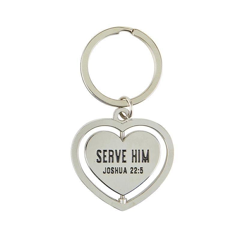 Serve with a Heart Like Jesus Spinner Key Ring - Pura Vida Books