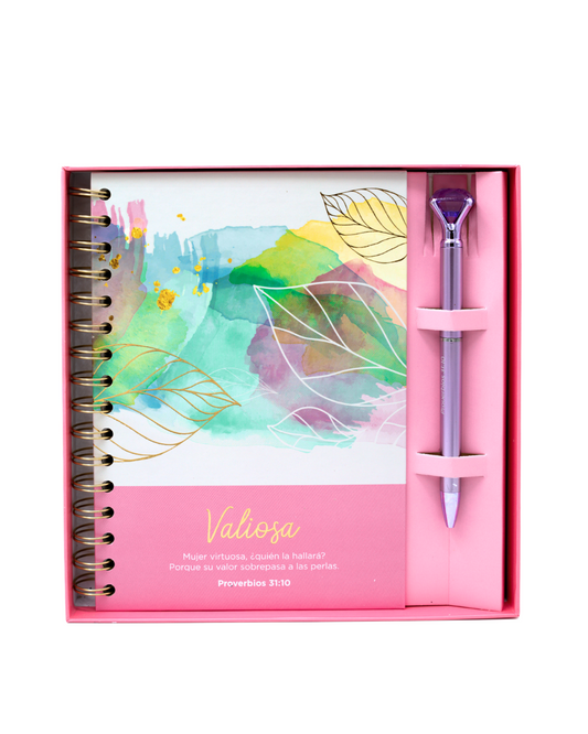 Set Libreta y Bolígrafo Diamante | Valiosa | Mujer Virtuosa