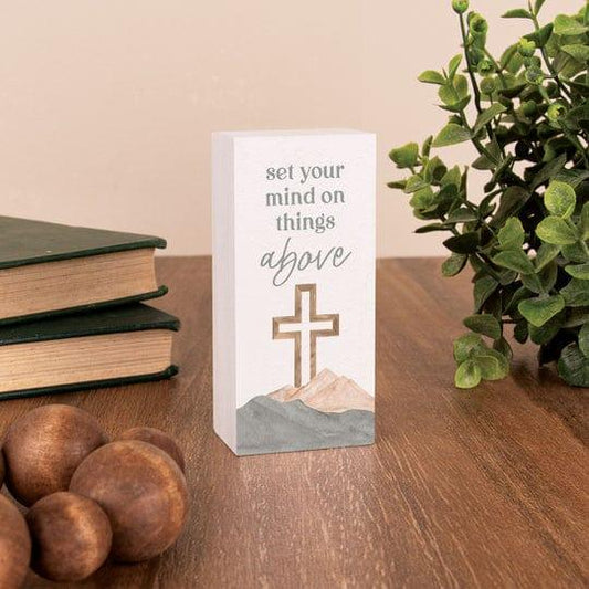 Set Your Mind On Things Above Word Block - Pura Vida Books