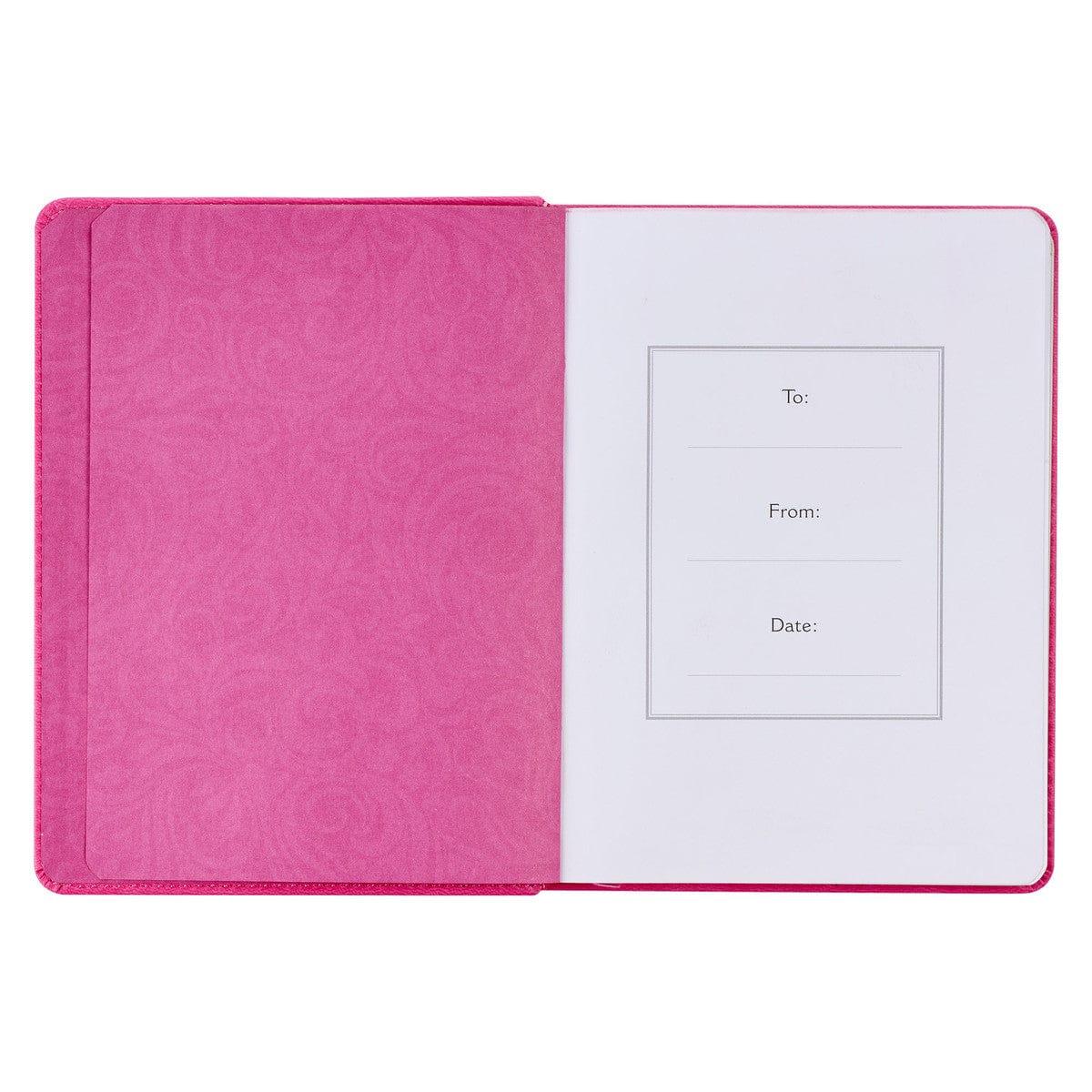 She is Brave Pink Faux Leather Handy-size Journal - Pura Vida Books