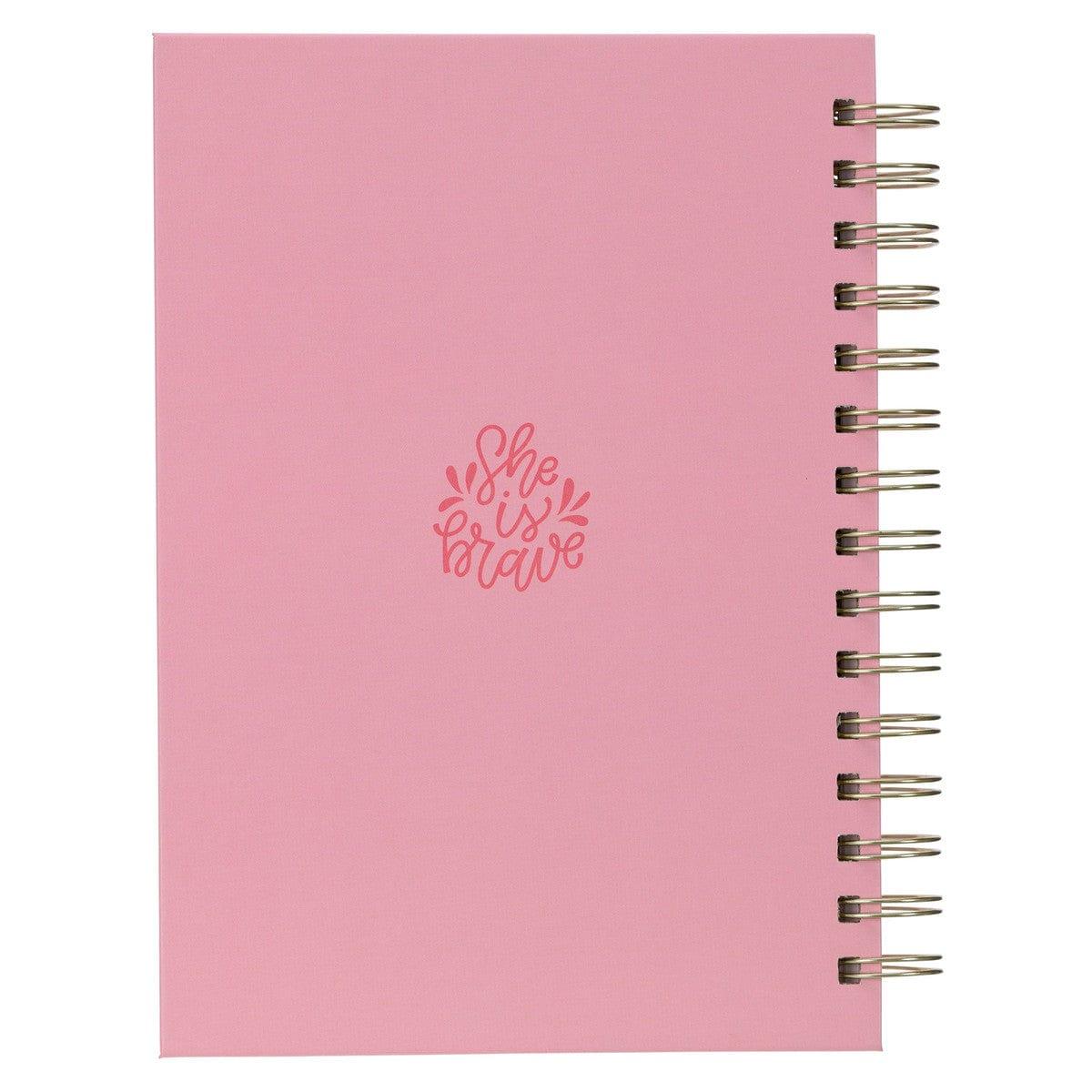 She is Brave Pink Wirebound Journal - Pura Vida Books