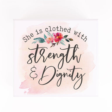SHE IS CLOTHED IN STRENGTH AND DIGNITY JEWELRY BOX - Pura Vida Books
