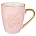 Shelter You Pink and Gold Ceramic Mug - Psalm 91:4 - Pura Vida Books