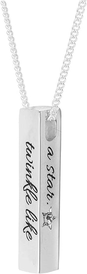 Shine Like A Diamond 18 Inch Vertical Bar Silver Plated Pendant Necklace - Pura Vida Books