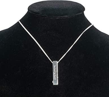 Shine Like A Diamond 18 Inch Vertical Bar Silver Plated Pendant Necklace - Pura Vida Books