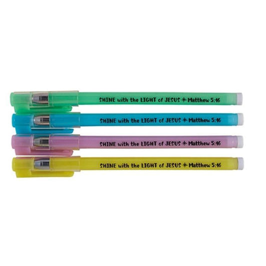 Shine with the Light of Jesus Glow in the Dark Pen - Pura Vida Books