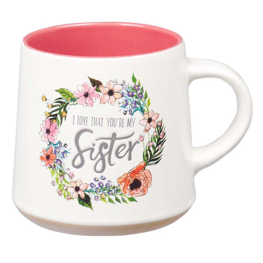 Sister Ceramic Coffee Mug with Clay Dipped Base - Ecclesiastes 4:9 - Pura Vida Books