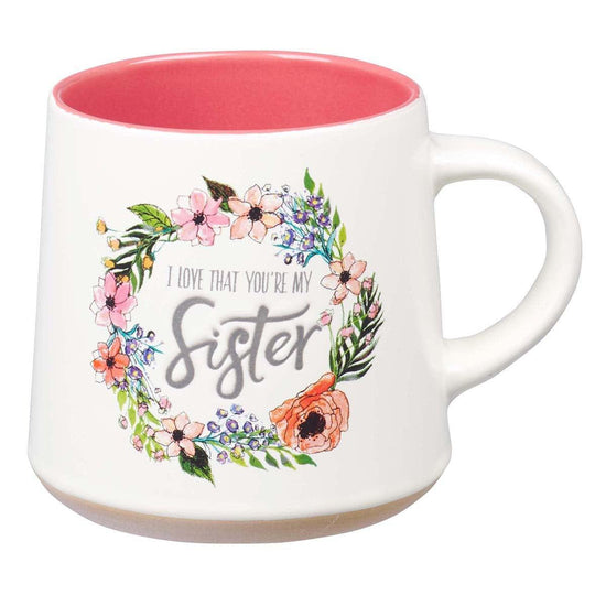 Sister Ceramic Coffee Mug with Clay Dipped Base - Ecclesiastes 4:9 - Pura Vida Books