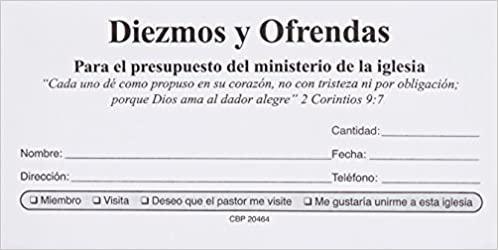 Sobres de Diezmos y Ofrendas - Pura Vida Books