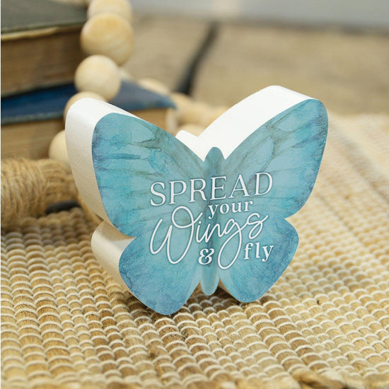 Spread Your Wings And Fly Bloque de Madera Mariposa - Pura Vida Books