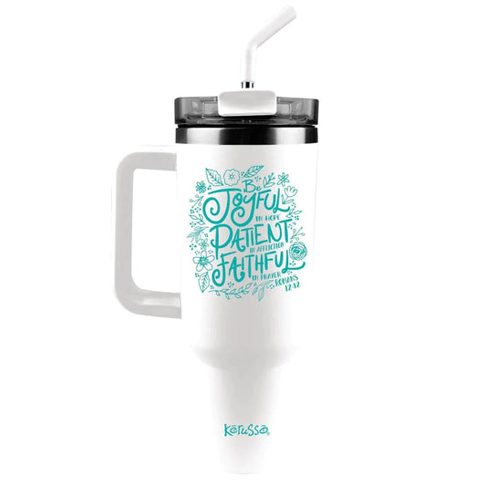 Stainless Steel Mug With Straw Be Joyful - Pura Vida Books