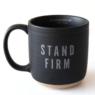 Stand Firm, 1 Corinthians 15:58, Ceramic Mug, Textured, Black - Pura Vida Books