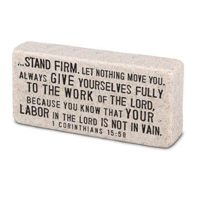 Stand Firm Cast Stone Scripture Block - Pura Vida Books