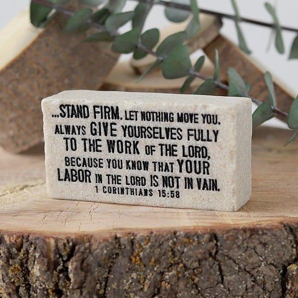 Stand Firm Cast Stone Scripture Block - Pura Vida Books