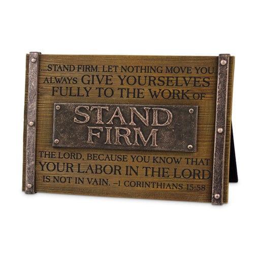 Stand Firm - Tabletoop Decor Plaque Stand 4" - Pura Vida Books