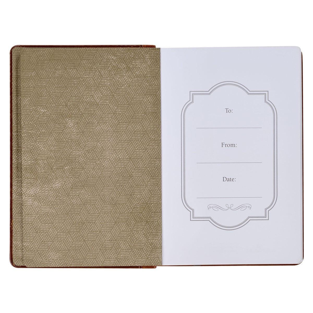 Stand Firm Two-tone Brown Faux Leather Classic Journal - 1 Corinthians 16:13 - Pura Vida Books