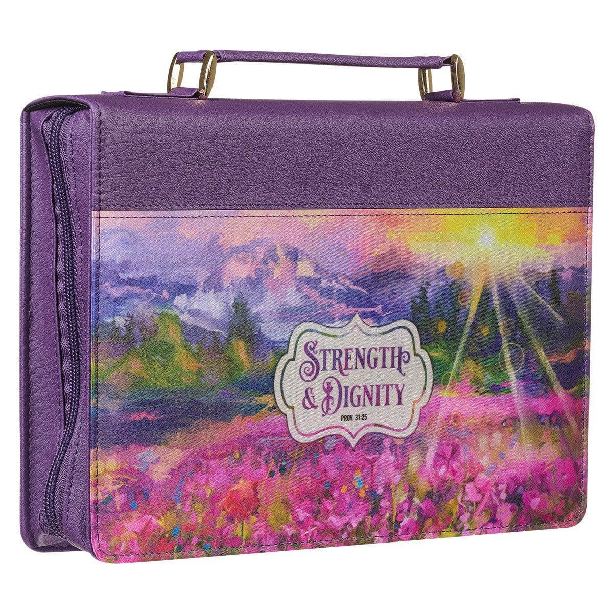 Strength & Dignity Colorful Landscape Faux Leather Fashion Bible Cover – Proverbs 31:25 - Pura Vida Books