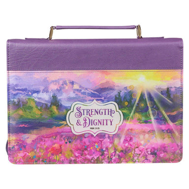Strength & Dignity Colorful Landscape Faux Leather Fashion Bible Cover – Proverbs 31:25 - Pura Vida Books