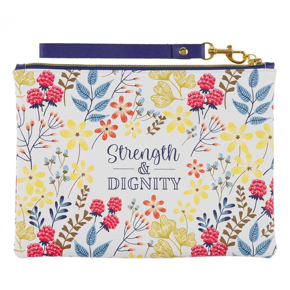 Strength & Dignity Faux Leather Zippered Pouch - Pura Vida Books