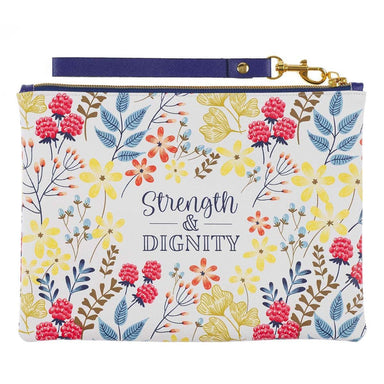 Strength & Dignity Faux Leather Zippered Pouch - Pura Vida Books