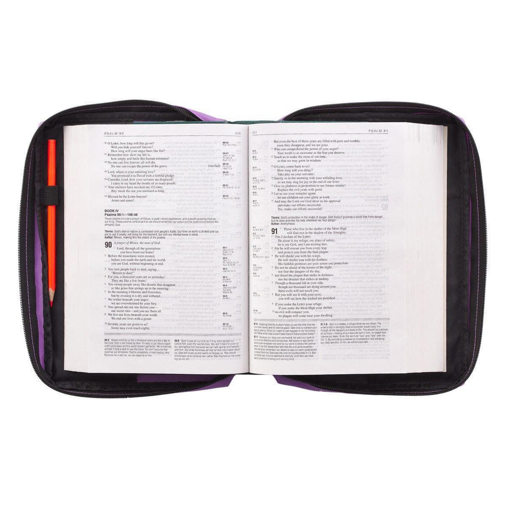 Strength and Dignity Lavender Poly-Canvas Bible Cover - Proverbs 31:25 - Pura Vida Books