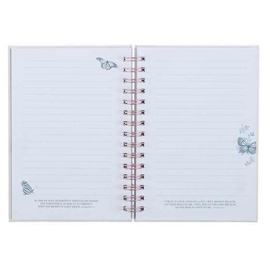 Strength & Dignity Pink Butterfly Garden Large Wirebound Journal - Proverbs 31:25 - Pura Vida Books