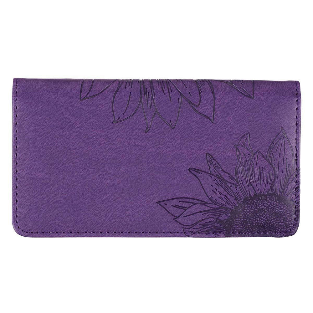 Strength and Dignity Purple Faux Leather Checkbook Cover - Proverbs 31:25 - Pura Vida Books