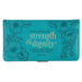 Strength & Dignity Teal Faux Leather Checkbook Cover - Proverbs 31:25 - Pura Vida Books