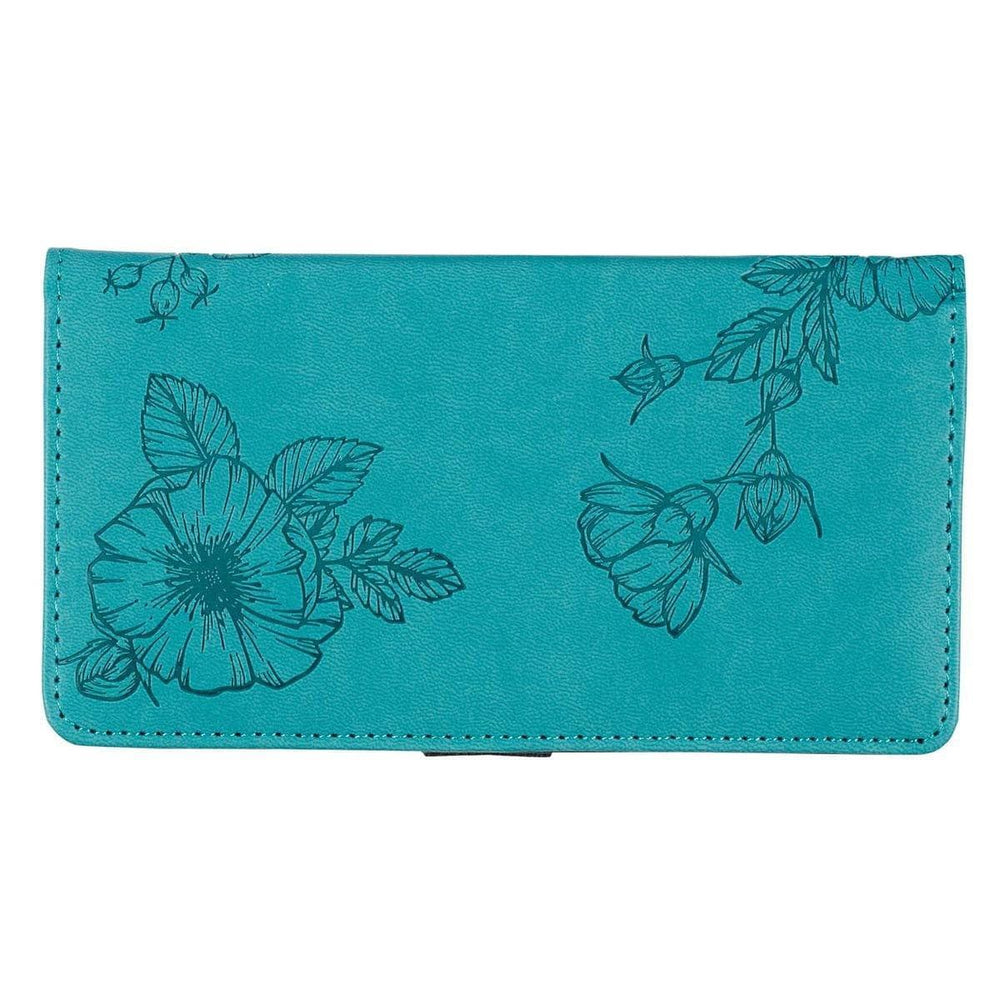 Strength & Dignity Teal Faux Leather Checkbook Cover - Proverbs 31:25 - Pura Vida Books