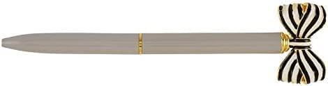 Striped Bow Pen - Warm Grey - Pura Vida Books