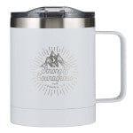 Strong & Courageous White Camp Style Stainless Steel Mug - Joshua 1:9 - Pura Vida Books