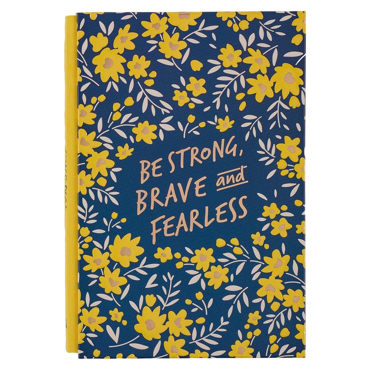 Strong Brave and Fearless Navy and Yellow Quarter-bound Journal - Pura Vida Books