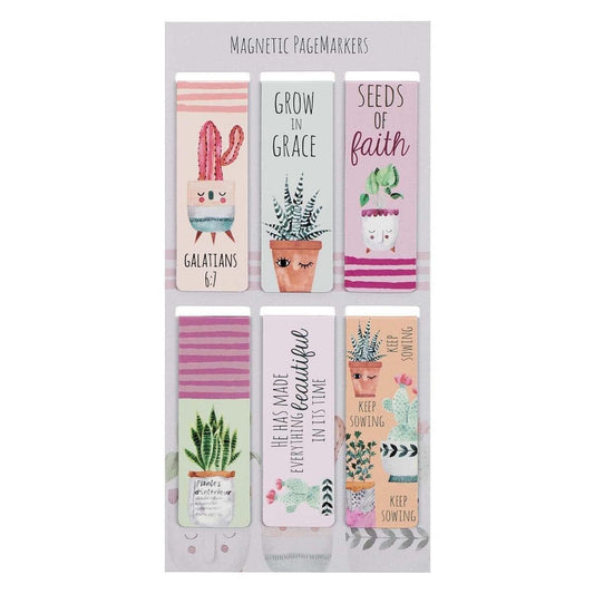 Succulent Garden Magnetic Bookmark Set - Pura Vida Books