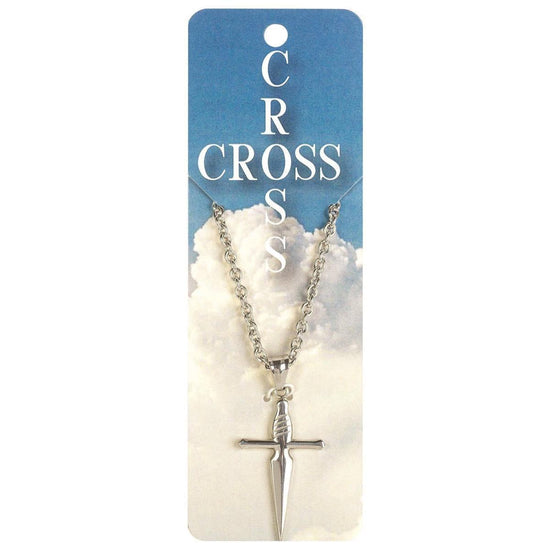 Sword Cross Stainless Steel 18" Necklace - Pura Vida Books